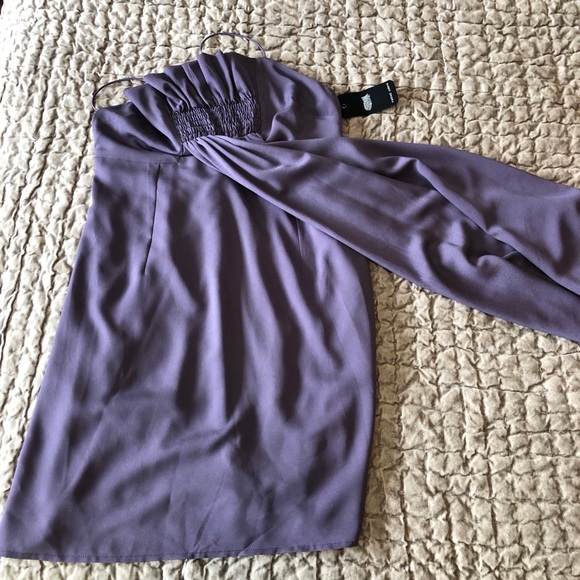 Naked Zebra Pleated Front Dress Purple NWT Small - Picture 5 of 13